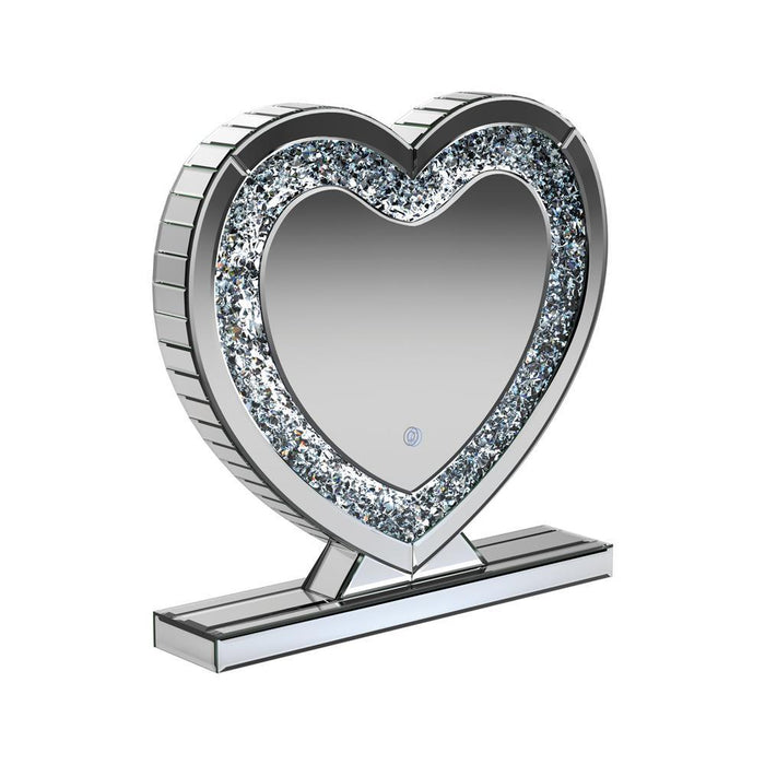 Euston Heart Shape Table Mirror Silver - LasVegasFurnitureOnline.com