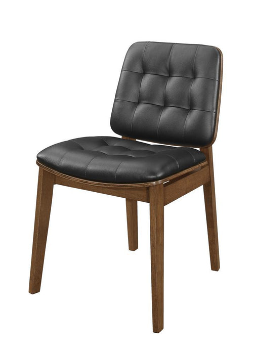 Redbridge Tufted Back Side Chairs Natural Walnut and Black (Set of 2) - LasVegasFurnitureOnline.com