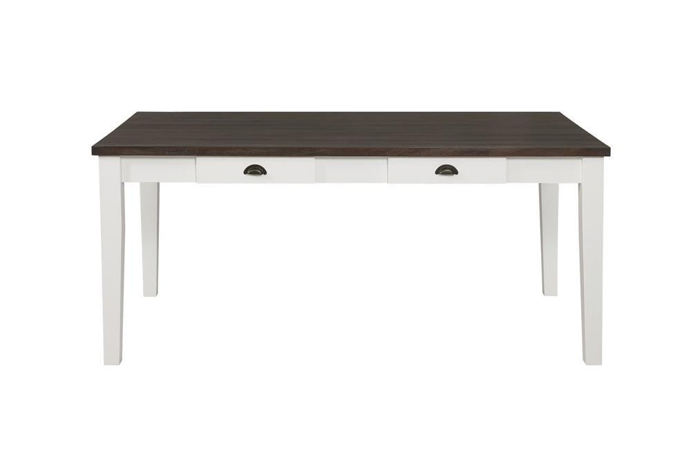 Kingman 4-drawer Dining Table Espresso and White - LasVegasFurnitureOnline.com