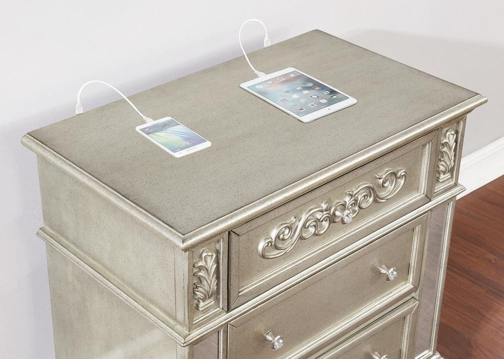 Heidi 3-drawer Nightstand Metallic Platinum - LasVegasFurnitureOnline.com