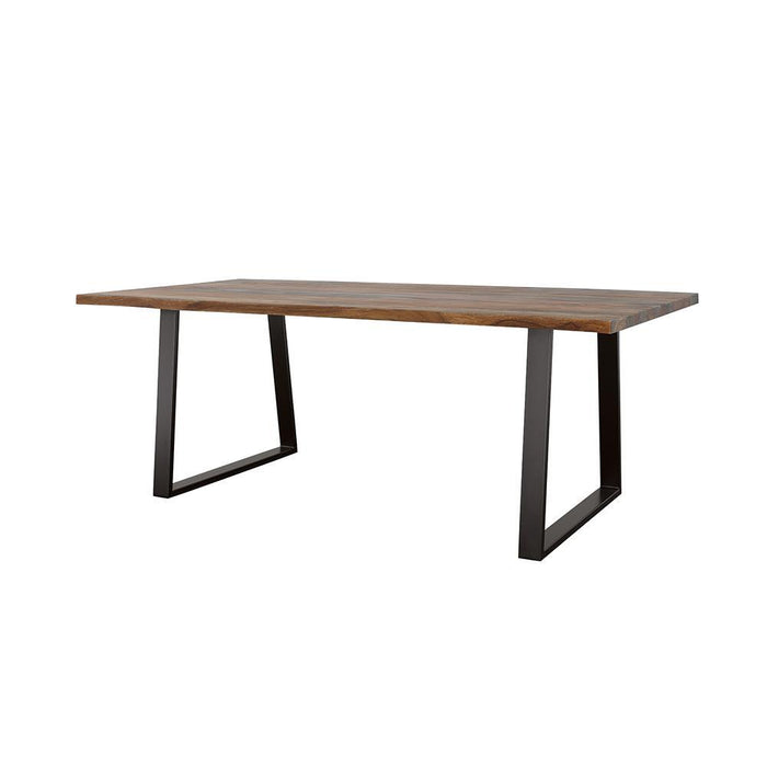 Ditman Live Edge Dining Table Grey Sheesham and Black - LasVegasFurnitureOnline.com