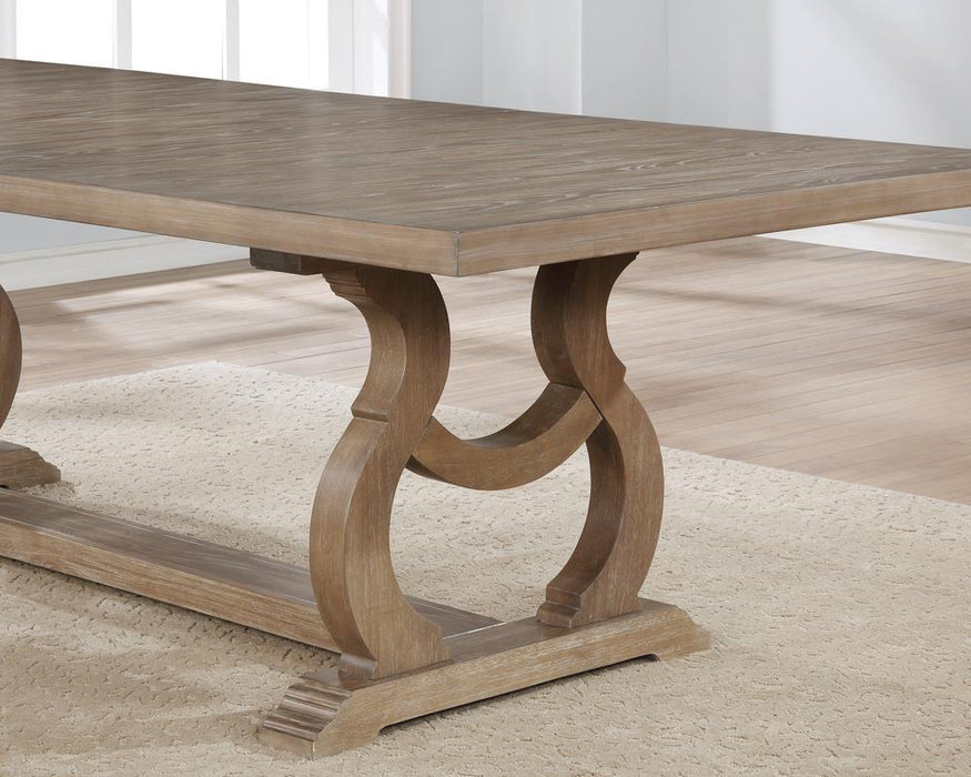 Brockway Trestle Dining Table Barley Brown - LasVegasFurnitureOnline.com