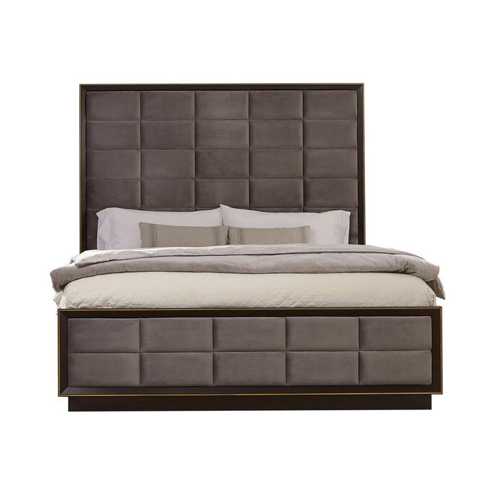 Durango Queen Upholstered Bed Smoked Peppercorn and Grey - LasVegasFurnitureOnline.com