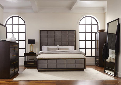 Durango Queen Upholstered Bed Smoked Peppercorn and Grey - LasVegasFurnitureOnline.com