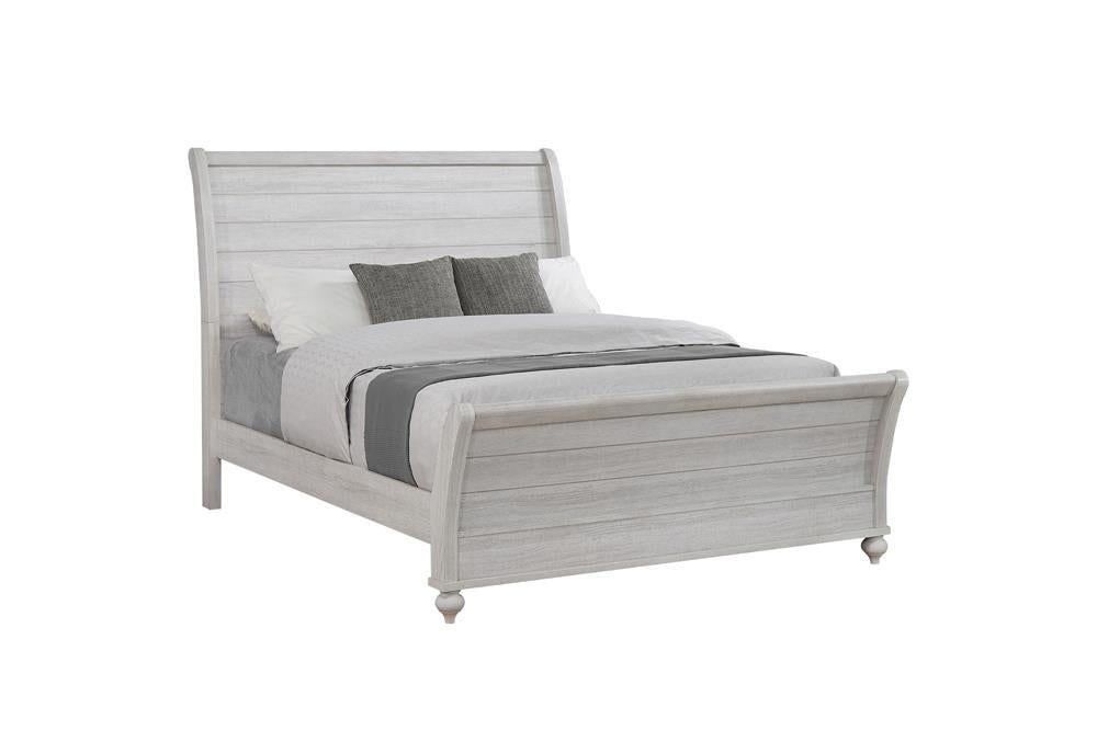 Stillwood Eastern King Sleigh Panel Bed Vintage Linen - LasVegasFurnitureOnline.com