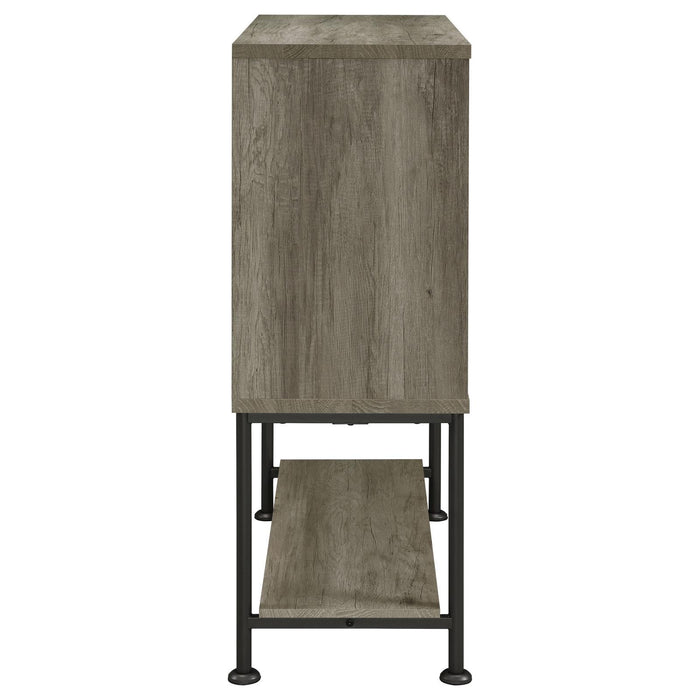 Claremont Sliding Door Bar Cabinet with Lower Shelf Grey Driftwood - LasVegasFurnitureOnline.com