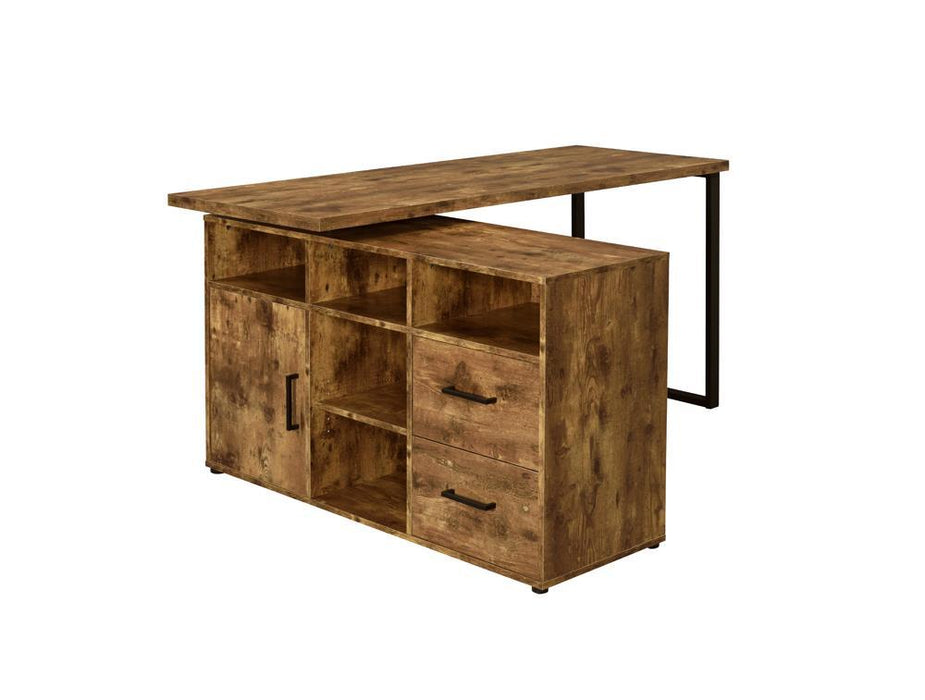 Hertford L-shape Office Desk with Storage Antique Nutmeg - LasVegasFurnitureOnline.com