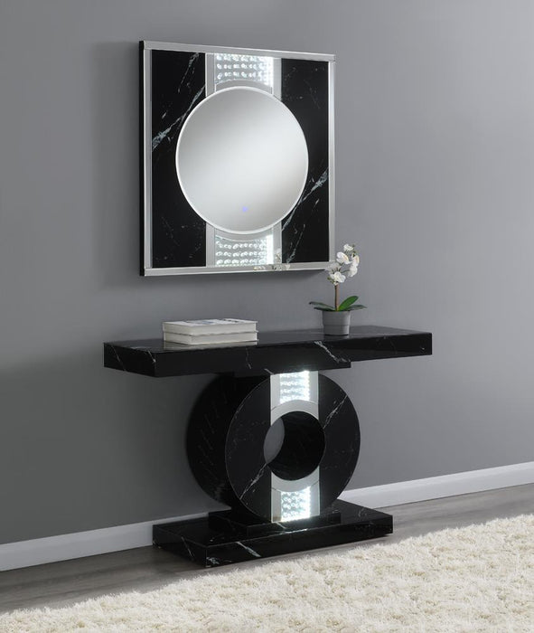 Carter Square LED Wall Mirror Silver and Black - LasVegasFurnitureOnline.com