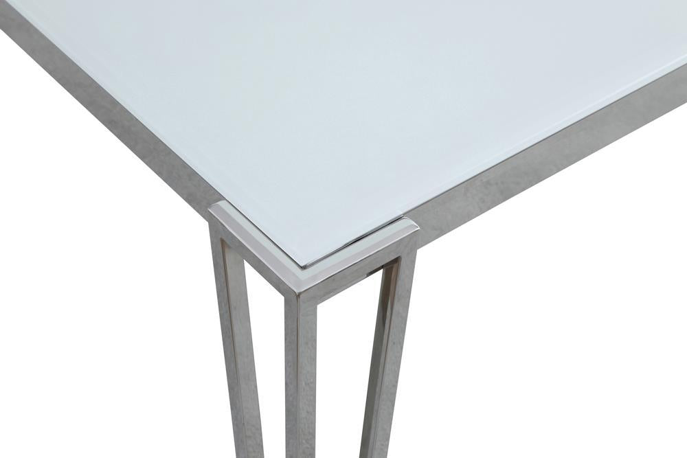 Pauline Rectangular Dining Table with Metal Leg White and Chrome - LasVegasFurnitureOnline.com