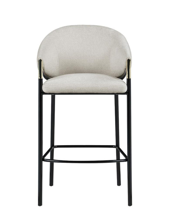 Chadwick Sloped Arm Bar Stools Beige and Glossy Black (Set of 2) - LasVegasFurnitureOnline.com