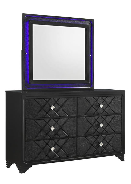 Penelope Rectangular Dresser Mirror Black - LasVegasFurnitureOnline.com