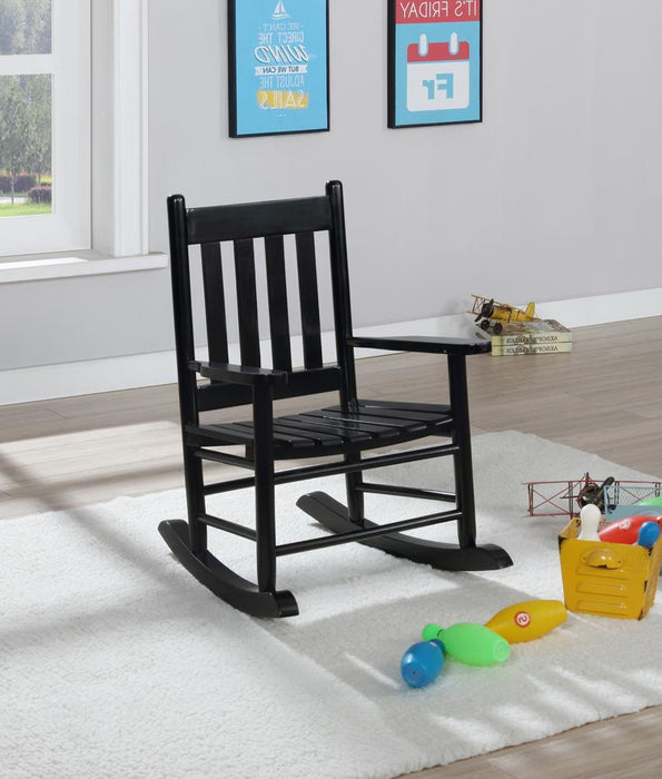 Annie Slat Back Youth Rocking Chair Black - LasVegasFurnitureOnline.com