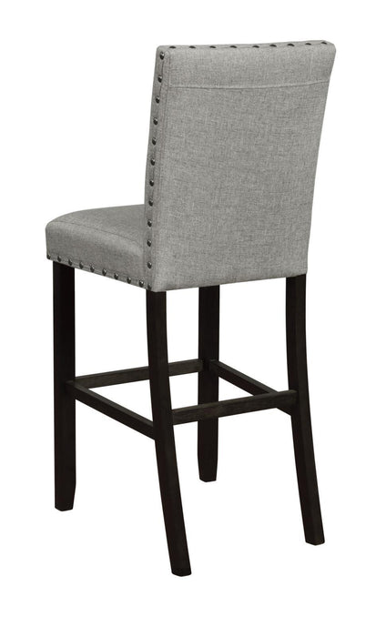 Kentfield Solid Back Upholstered Bar Stools Grey and Antique Noir (Set of 2)