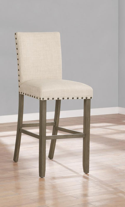 Ralland Upholstered Bar Stools with Nailhead Trim Beige (Set of 2) - LasVegasFurnitureOnline.com