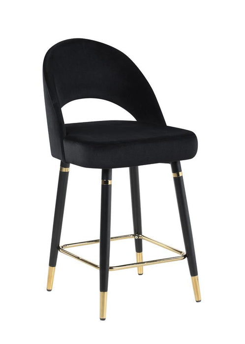 Lindsey Arched Back Upholstered Counter Height Stools Black (Set of 2) - LasVegasFurnitureOnline.com