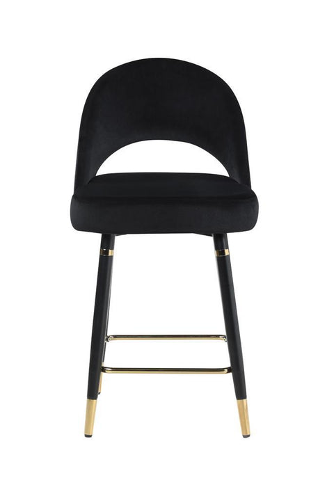 Lindsey Arched Back Upholstered Counter Height Stools Black (Set of 2) - LasVegasFurnitureOnline.com