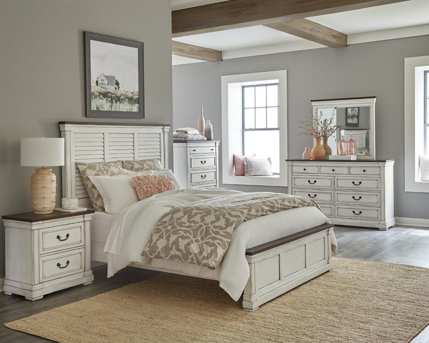 Hillcrest Queen Panel Bed White - LasVegasFurnitureOnline.com