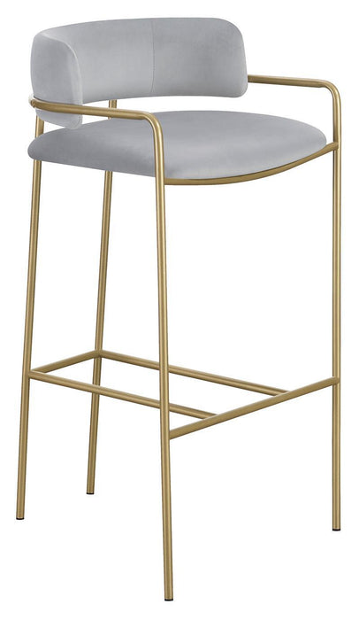 Comstock Upholstered Low Back Stool Grey and Gold - LasVegasFurnitureOnline.com