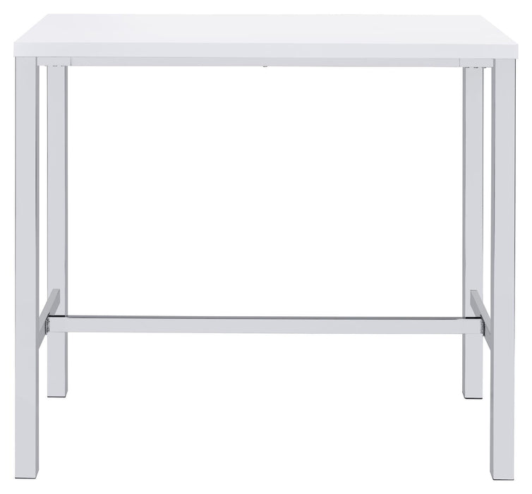 Natividad 5-piece Bar Set White High Gloss and Chrome - LasVegasFurnitureOnline.com