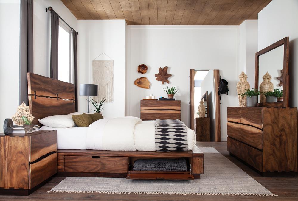 Winslow Queen Bed Smokey Walnut and Coffee Bean - LasVegasFurnitureOnline.com