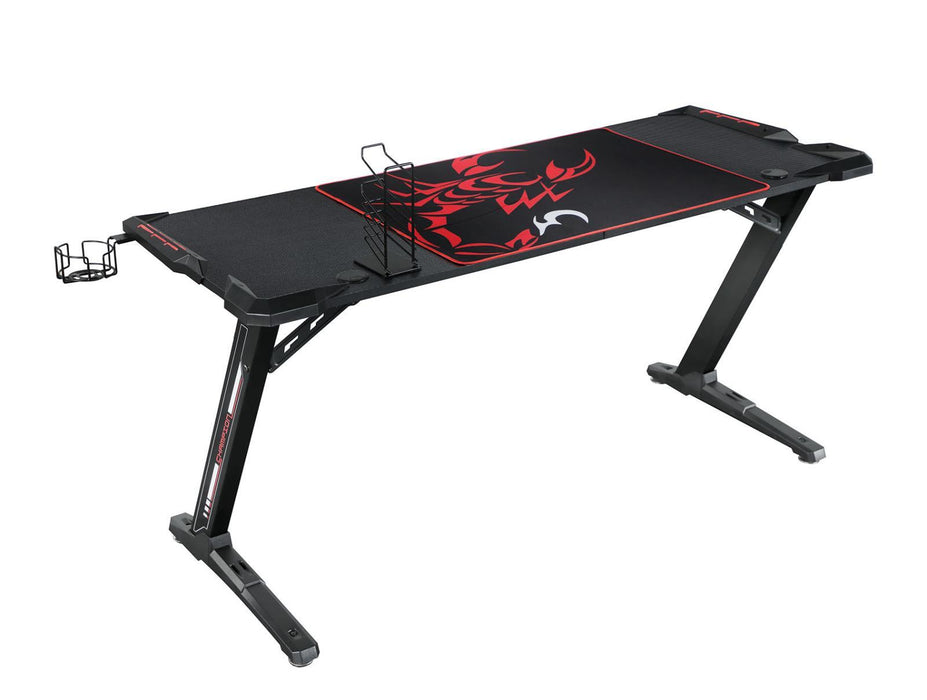 Brocton Metal Z-shaped Gaming Desk Black - LasVegasFurnitureOnline.com