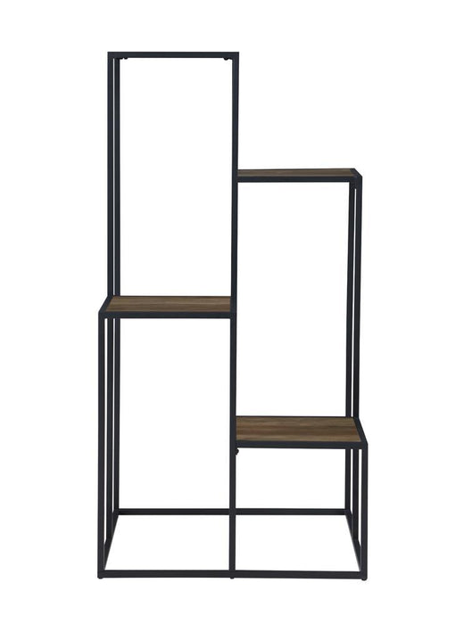 Rito 4-tier Display Shelf Rustic Brown and Black - LasVegasFurnitureOnline.com