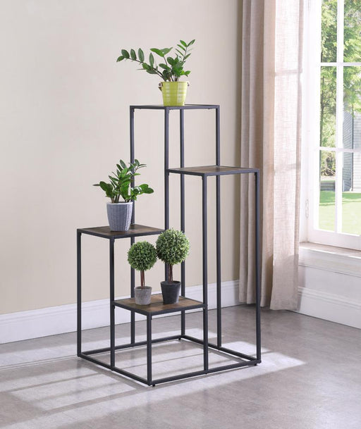 Rito 4-tier Display Shelf Rustic Brown and Black - LasVegasFurnitureOnline.com