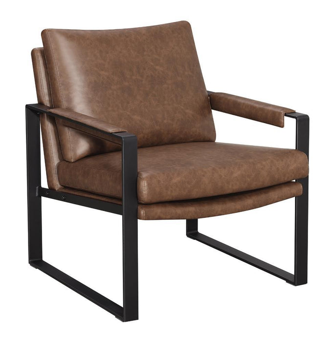 Rosalind Upholstered Accent Chair with Removable Cushion Umber Brown and Gunmetal - LasVegasFurnitureOnline.com