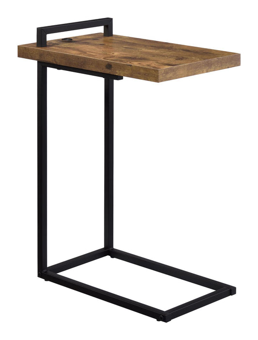 Maxwell C-shaped Accent Table with USB Charging Port - LasVegasFurnitureOnline.com