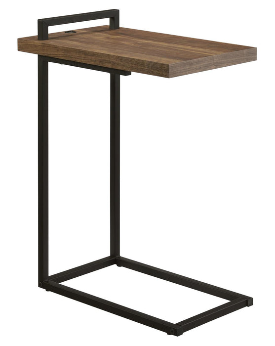 Maxwell C-shaped Accent Table with USB Charging Port - LasVegasFurnitureOnline.com