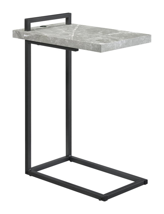 Maxwell C-shaped Accent Table Cement and Gunmetal - LasVegasFurnitureOnline.com