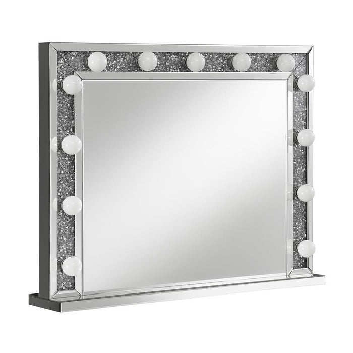 Wilmer Rectangular Table Mirror with Lighting Silver - LasVegasFurnitureOnline.com