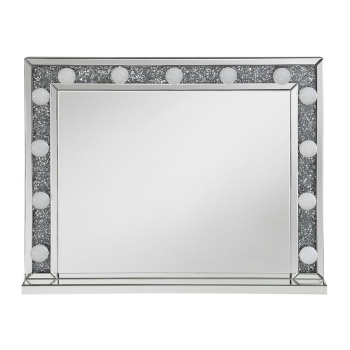 Wilmer Rectangular Table Mirror with Lighting Silver - LasVegasFurnitureOnline.com