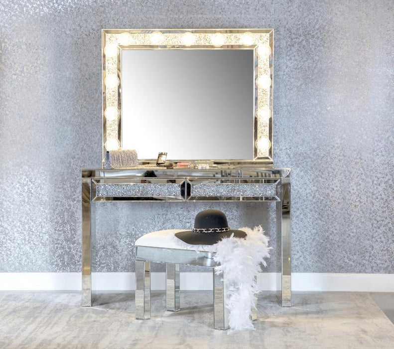 Wilmer Rectangular Table Mirror with Lighting Silver - LasVegasFurnitureOnline.com