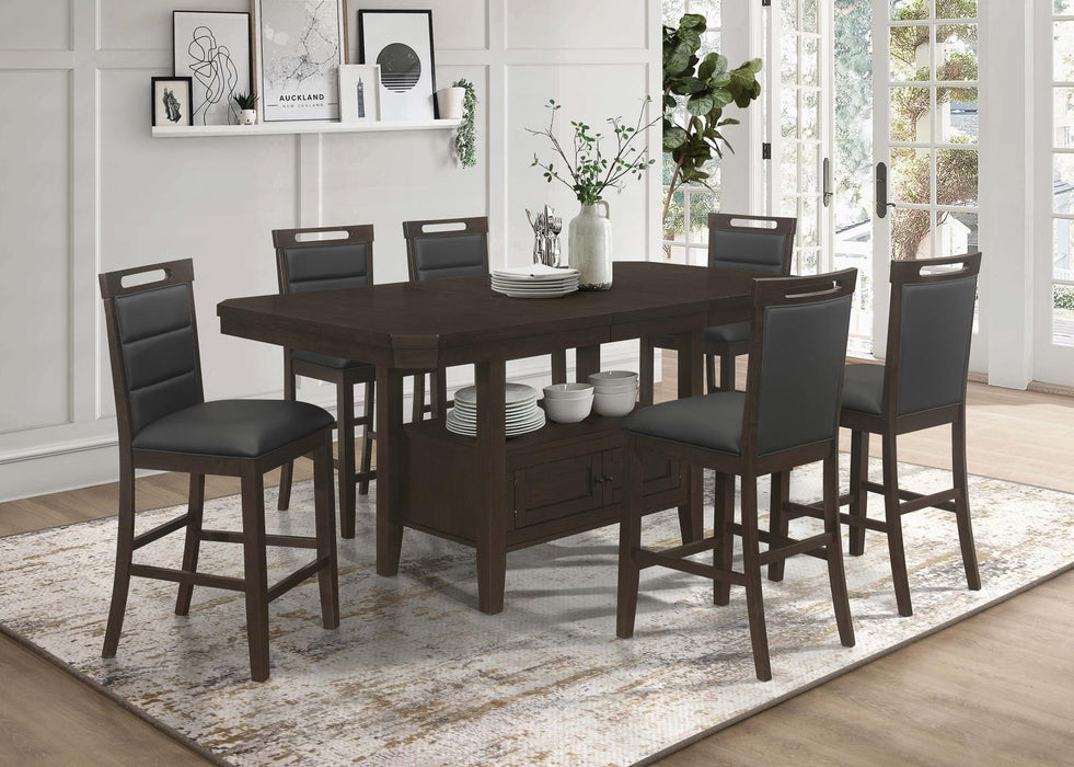 Prentiss Rectangular Counter Height Table with Butterfly Leaf Cappuccino - LasVegasFurnitureOnline.com