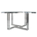 DEKO Polished Stainless Steel Round Cocktail Table w/ Clear, Tempered Glass Top by Diamond Sofa - LasVegasFurnitureOnline.com