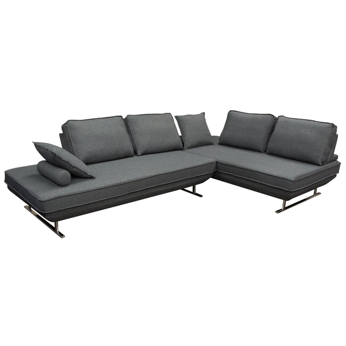 Dolce 2PC Lounge Seating Platforms with Moveable Backrest Supports by Diamond Sofa - Grey Fabric - LasVegasFurnitureOnline.com