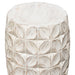 Fig Solid Mango Wood Accent Table in Distressed White Finish w/ Leaf Motif by Diamond Sofa - LasVegasFurnitureOnline.com