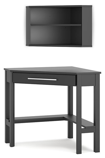 Otaska Home Office Corner Desk with Bookcase - LasVegasFurnitureOnline.com