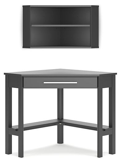 Otaska Home Office Corner Desk with Bookcase - LasVegasFurnitureOnline.com