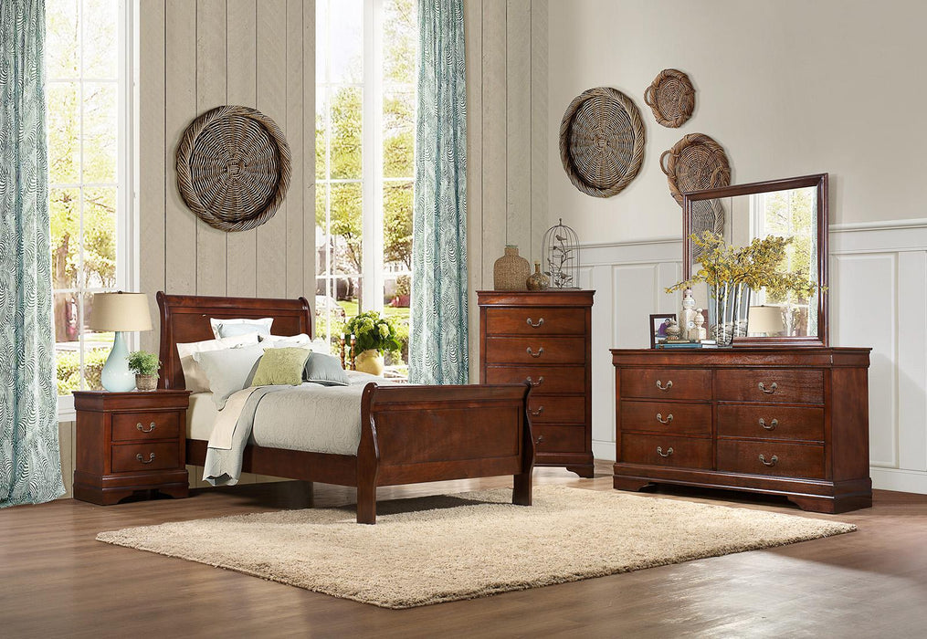 Homelegance Mayville Full Sleigh Bed in Brown Cherry 2147F-1 - LasVegasFurnitureOnline.com