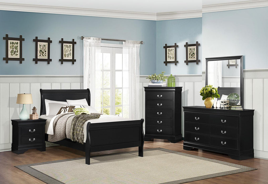 Homelegance Mayville Full Sleigh Bed in Black 2147FBK-1 - LasVegasFurnitureOnline.com