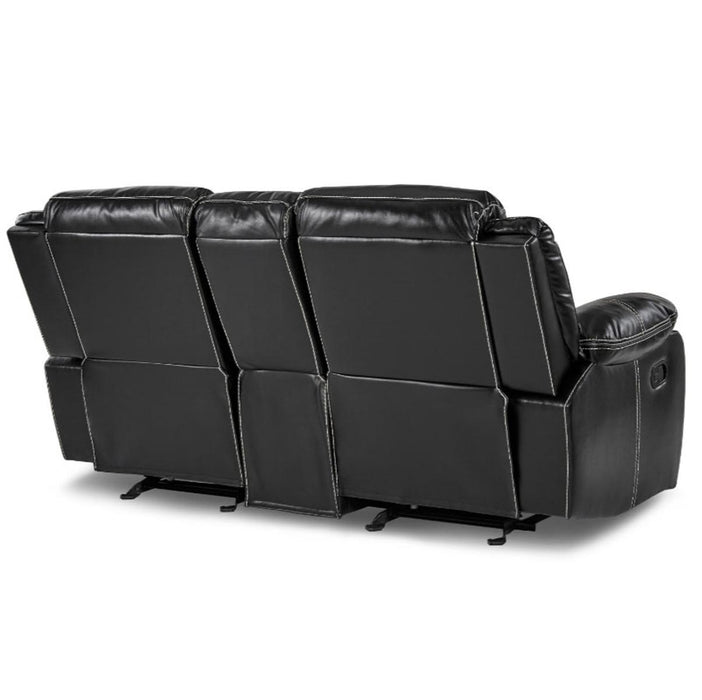 Homelegance Furniture Bastrop Double Glider Reclining Loveseat in Black 8230BLK-2 - LasVegasFurnitureOnline.com