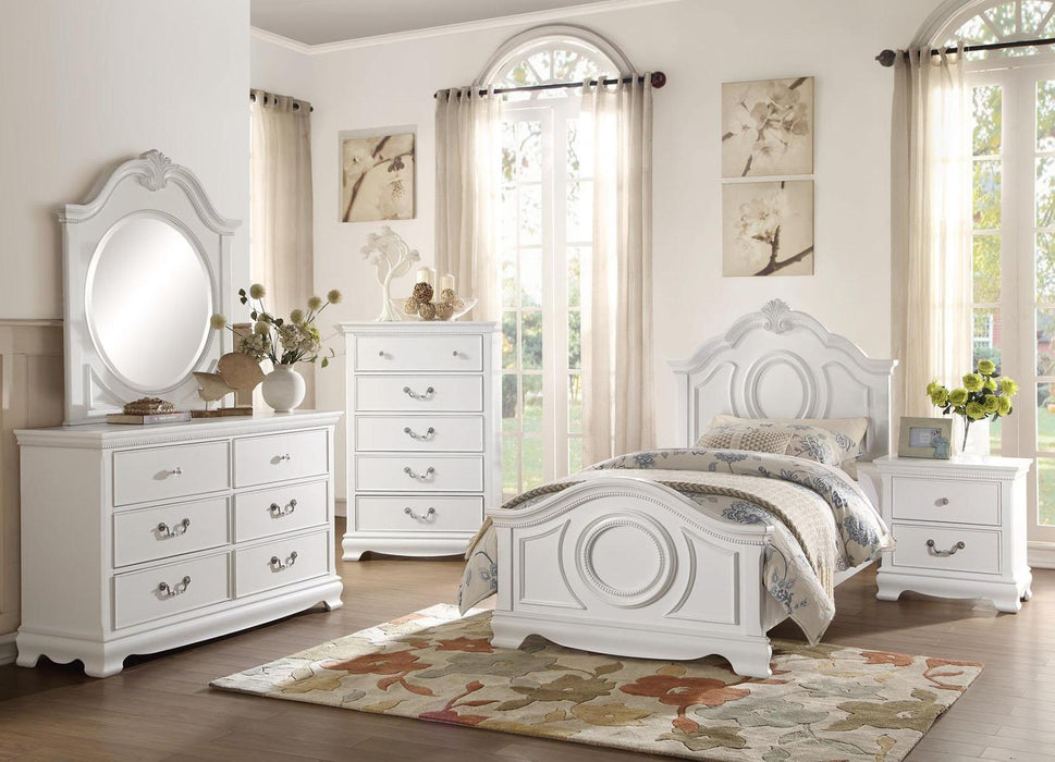 Homelegance Lucida Full Panel Bed in White 2039FW-1* - LasVegasFurnitureOnline.com