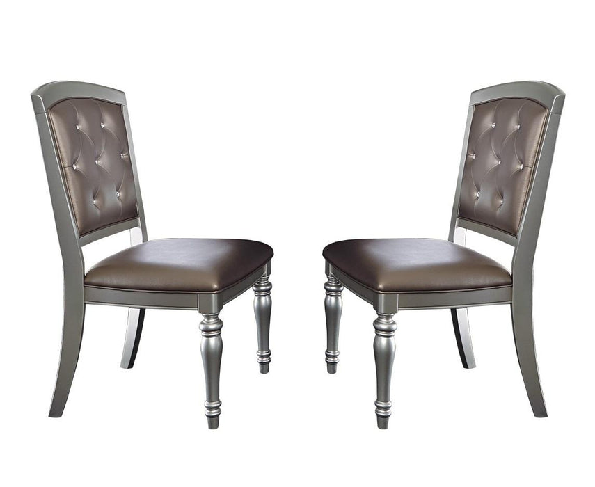 Homelegance Orsina Side Chair in Silver (Set of 2) - LasVegasFurnitureOnline.com