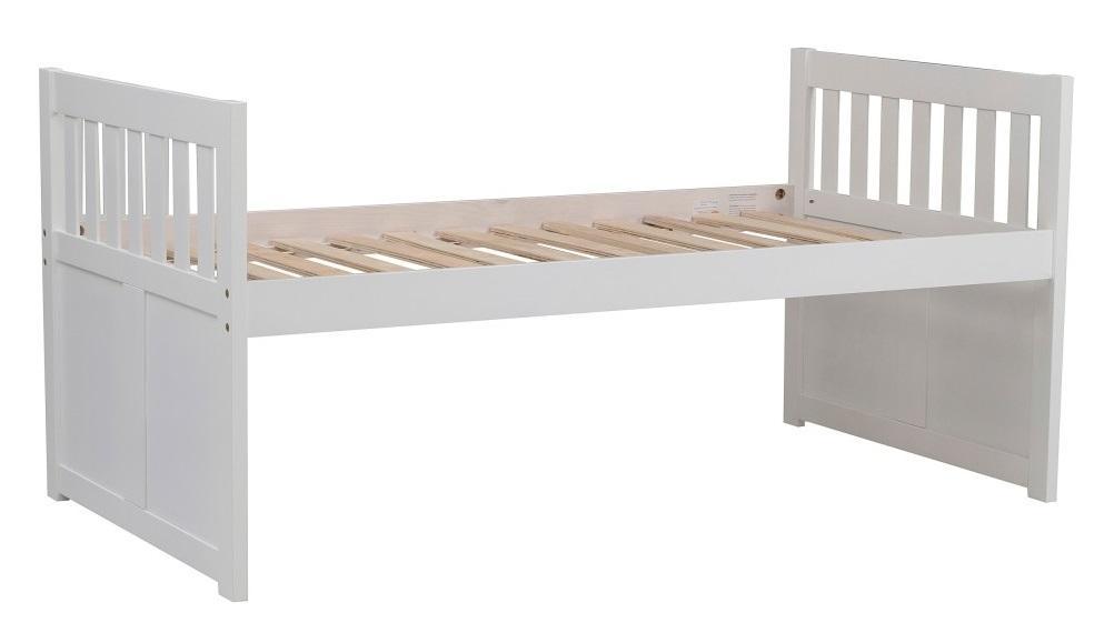 Homelegance Galen Twin/Twin Trundle Bed with Storage in White B2053PRW-1* - LasVegasFurnitureOnline.com