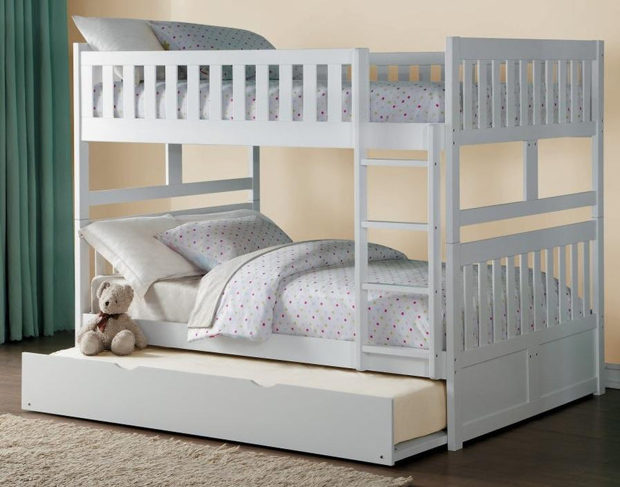 Homelegance Galen Full/Full Bunk Bed w/ Storage Boxes in White B2053FFW-1*T - LasVegasFurnitureOnline.com