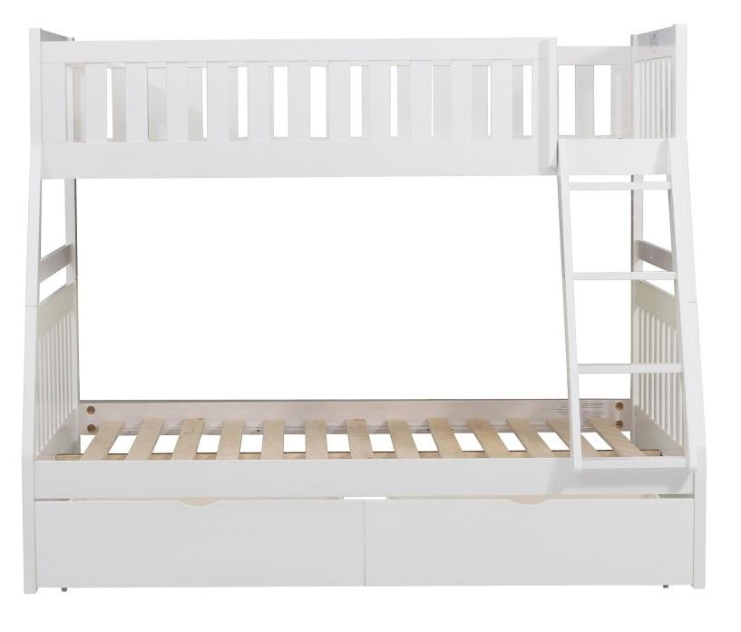 Homelegance Galen Twin/Full Bunk Bed w/ Storage Boxes in White B2053TFW-1*T - LasVegasFurnitureOnline.com