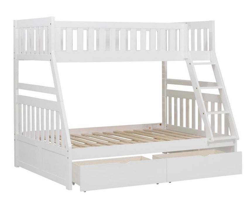 Homelegance Galen Twin/Full Bunk Bed w/ Storage Boxes in White B2053TFW-1*T - LasVegasFurnitureOnline.com