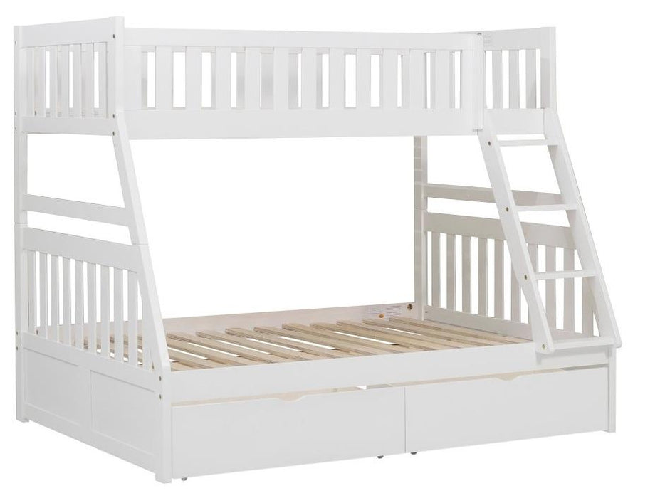 Homelegance Galen Twin/Full Bunk Bed w/ Storage Boxes in White B2053TFW-1*T - LasVegasFurnitureOnline.com